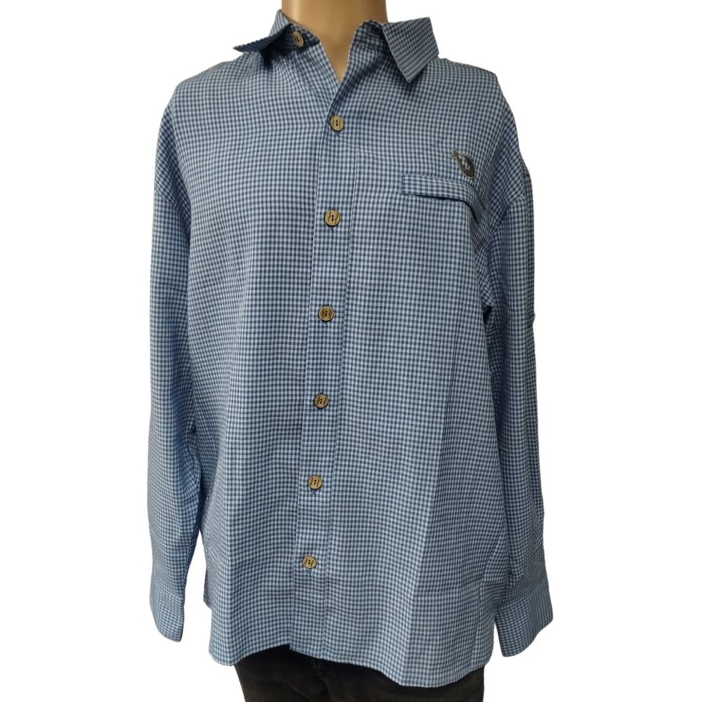Mojo Men's Blue Polyester Button Down Shirt Size M SKU 1966